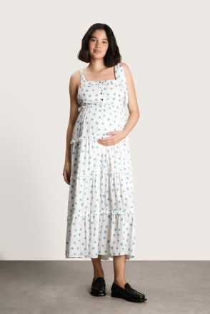 Nom Maternity Mara Maternity & Nursing Maxi Dress in Blue Floral at Nordstrom, Size X-Large