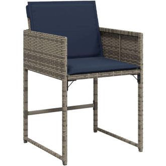 vidaXL Vidaxl - Sillones De Jard&iacute;n Con Cojines 4 Uds Rat&aacute;n Sint&eacute;tico Gris
