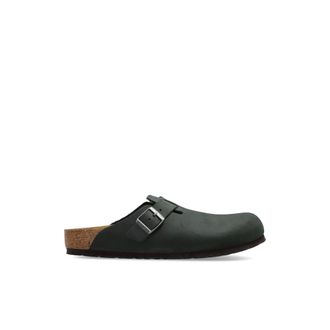 Birkenstock Schoenen, Heren, Groen, 45 EU, Leer, Boston BS Slides Narrow Fit