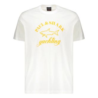 Paul & Shark Paul & Shark, T-Shirts, male, White, Size: XL T-shirt in cotton jersey with graphic prints