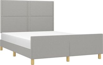 vidaXL Cama Sin Colch&oacute;n Tela Gris Claro 140x190 Cm Vidaxl