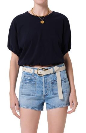 Citizens Of Humanity Gia Bubble Crop Top in Navy at Nordstrom, Size X-Large
