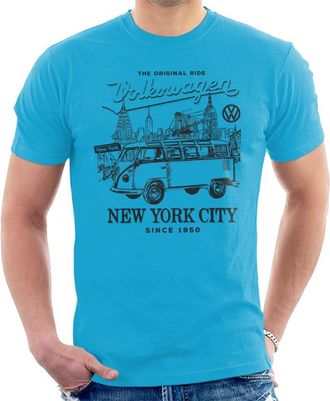 Volkswagen Camper New York City Mens T-Shirt Sapphire