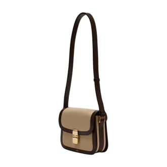 A.P.C. Womens Grace Shoulder Bag Beige Calfskin