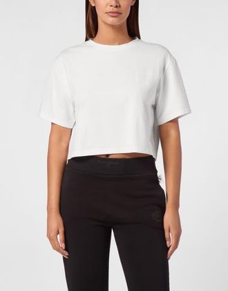 Plein Sport T-Shirt Round Neck Comfort Women in White at Nordstrom, Size Xx-Large