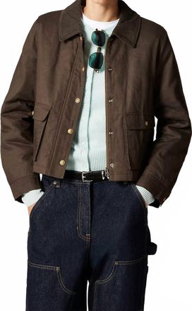 J.crew Cropped Barn Jacket In Mossy Brown