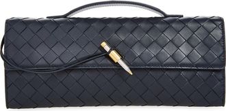 Bottega Veneta Intrecciato Pouch in 4348 Midnight-Brass V-S at Nordstrom