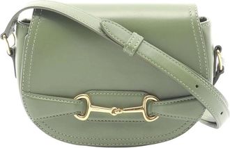 Celine Pre-owned Cross Body Bags, female, Green, Size: ONE SIZE Pre-owned Saddle Bag with Horsebit Detail
