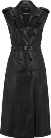 HUGO BOSS Dujeta Jurk - Dames - Casual kleedjes - Zwart - 2XL - Polyester - Kleedjes