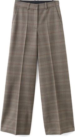 Mango Check High Rise Straight Leg Pants in Brown at Nordstrom, Size 8