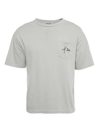 Kiton T-shirt met geborduurd logo en ronde hals - Grijs