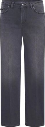 Raffaello Rossi Jeans, Dames, Grijs, XL, Denim, High-Waist Straight-Leg Jeans met Kettingdetail
