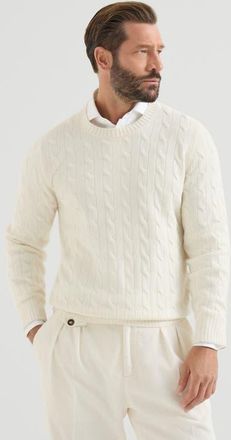 Brunello Cucinelli Cashmere cable knit sweater in Panama at Nordstrom, Size 50