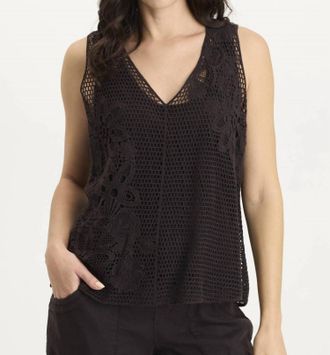 Xcvi Chariss Crochet Tank In Black