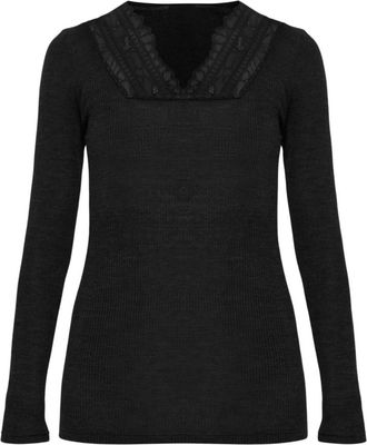 Hanro Top a maniche lunghe Marcia - - Tops - Donna - Nero - M