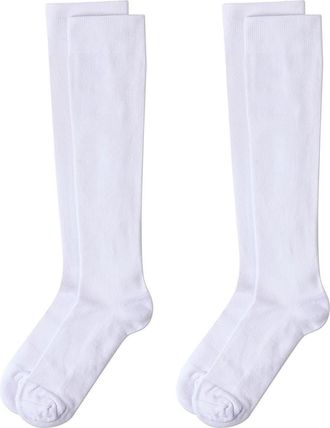 MeMoi 2-Pack WellFit Cushioned Cotton Blend Graduated Compression Socks in White-White at Nordstrom, Size 10-13
