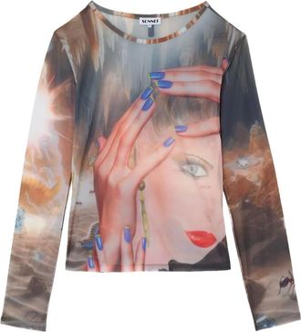 Sunnei Top con stampa Pascale - Toni neutri