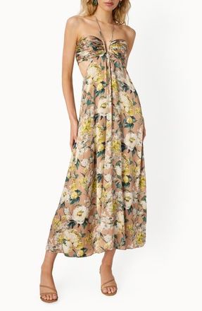 Cami NYC Calliope Floral Cutout Silk Satin Gown in Morning Flourish at Nordstrom, Size Xx-Small