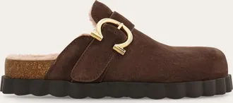 Ferragamo Women Gancini clog with rippled sole detail Brown Size 10