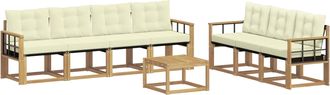 vidaXL Conjunto De Sof&aacute;s De Exterior 8 Uds. Blanco Y Crema Vidaxl