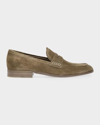 Gianvito Rossi Men & apos;s George Suede Penny Loafers