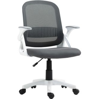 HOMCOM Homcom - Ergonomic Swivel Computer Chair with Flip-up Armrests, Grey