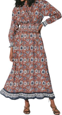 Cleobella Vickie Ankle Dress In Sienna Block Print