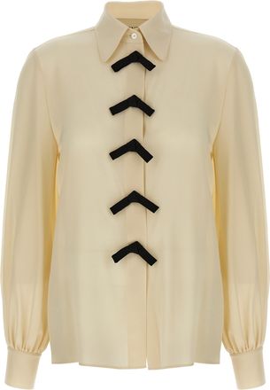 Valentino Garavani Beige Silk Womens Blouse