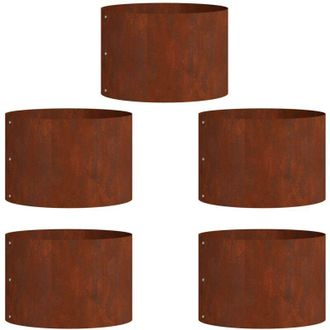 vidaXL Vidaxl - Garden Planters 5 pcs Brown 30 x 30 x 20 cm Corten steel