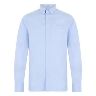 GANT Casual Shirts, male, Blue, Size: M Slim Pinpoint Oxford Shirt