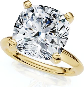 Pompeii3 Certified 5Ct Cushion Diamond Square Engagement Ring Lab Grown Solitaire