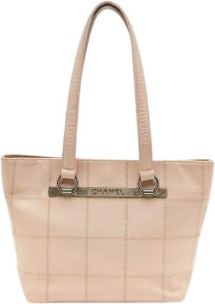 Chanel Pre-owned Tote Bags, female, Beige, Size: ONE SIZE Pre-owned Leather Tote Bag