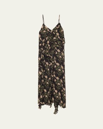 Sea New York Elizabeth Floral-Print Ruffle Midi Dress