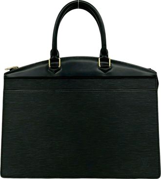 Louis Vuitton Black Leather Handbag Tote Bag (Pre-Owned)