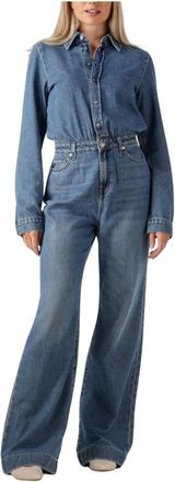 7 For All Mankind Jumpsuits & Playsuits, Dames, Blauw, M, Elegante Blauwe Tailored Jumpsuit