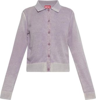 Diesel M-Loren Cardigan - Dames - Vesten - Paars - M - Katoen - Truien & Vesten