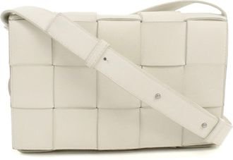 Bottega Veneta White Leather Shoulder Bag (Pre-Owned)