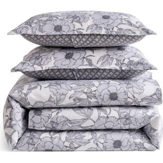 Ted Baker Mood Floral Duvet Cover & Pillow Shams Set in Deep Blue at Nordstrom, Size Full
