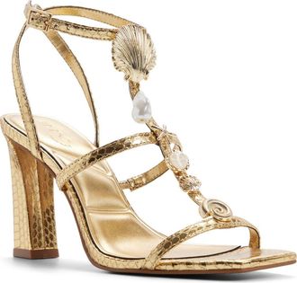 Aldo Taylar Ankle Strap Sandal in Gold at Nordstrom, Size 6.5