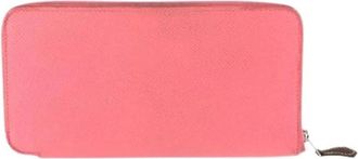Herm&egrave;s Pre-owned Azap Long Silkin Pink Wallet - Dames - Vintage Accessoires - Roze - ONE Size - Leer - Vintage