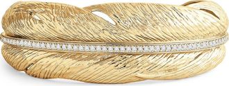 Anabel Aram Feather Narrow Cuff Bracelet in Gold at Nordstrom