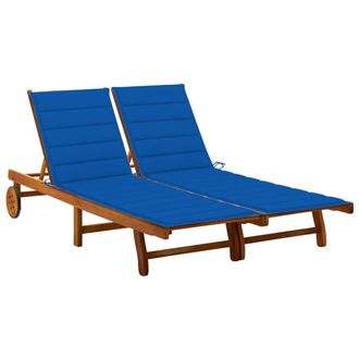 vidaXL Vidaxl - Tumbona De Jard&iacute;n 2 Personas Y Cojines Madera Maciza De Acacia