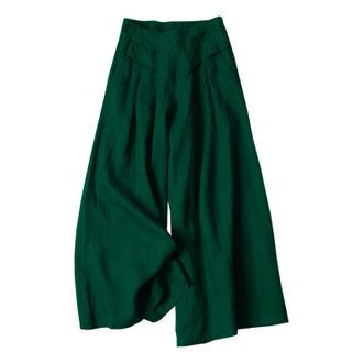 Generic Ladies Linen Trousers,Womens Linen Cotton Wide Leg Trousers Womens Summer Holiday Baggy Pant Loose Fit Beach Palazzo Pants High Waisted Sweatpants wit