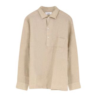 Lardini Heren, Overhemden, Beige, Maat: XL Linnen