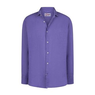 MC2 Saint Barth Pamplona Linen Shirt - Heren - Casual Overhemden - Paars - XL - Linnen - Overhemden
