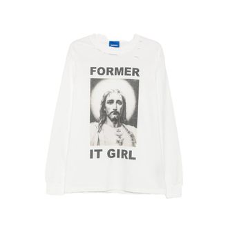 Dagger Distressed Graphic-print T-shirt