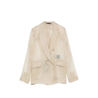 Pianoforte di Max Mara Double-breasted Sheer-panel Blazer