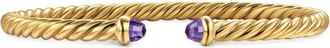 David Yurman Bracciale rigido Cablespira in oro giallo 18kt con ametista
