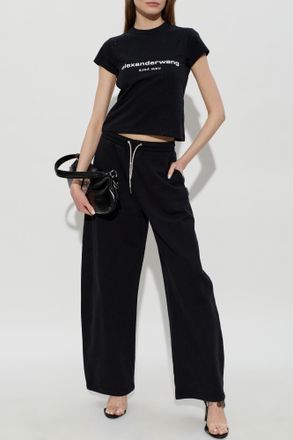 Alexander Wang T-shirt With Printed Logo, Womens, Black