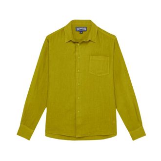 Vilebrequin Caroubis Linen Shirt - Heren - Casual Overhemden - Groen - XL - Linnen - Overhemden